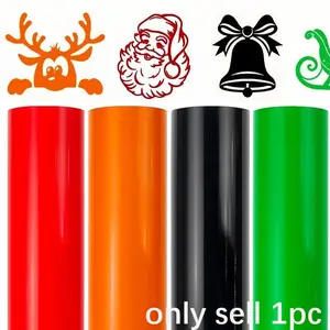 1Roll Glossy Permanent Vinyl Roll, Waterproof and Durable Self-adhesive Scrapbook Sticker, Adhesive vinyl decal, Compatible with All Cutting Machines, Suitable for Water Cups, Glass, Metal, Ceramics, DIY Christmas Crafts