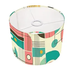 Mid Century Modern Bauhaus Designed Pink, Teal Yellow Lamp Shade ONLY - For Arc Floor Lamps Only