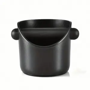Espresso Knock Box, Straight Shape Coffee Dump Bin, Removable Knock Bar, Non-Slip Base, Shock-Absorbent Durable Coffee Waste Bin