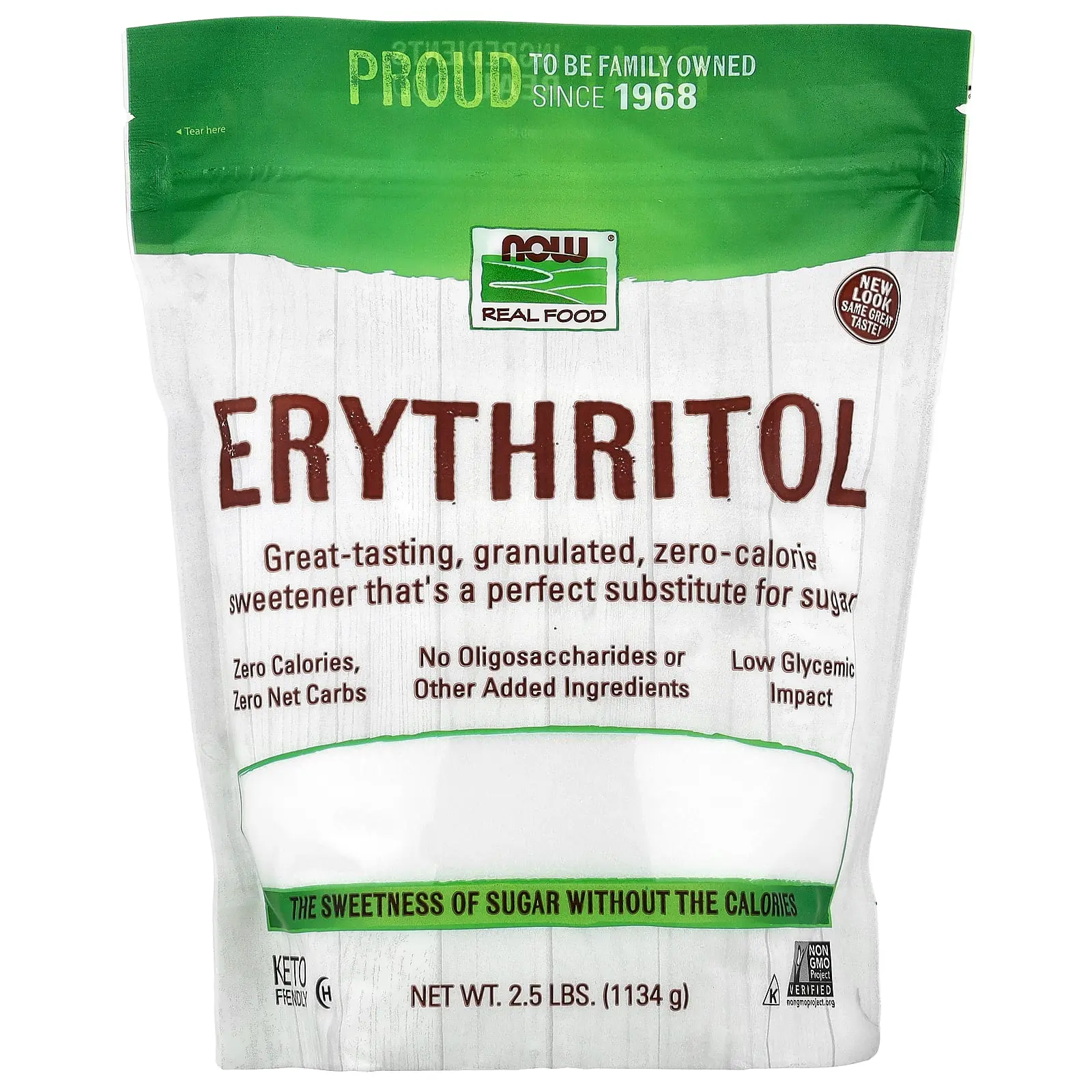 NOW Foods Real Food, Erythritol, 2.5 lbs (1,134 g)