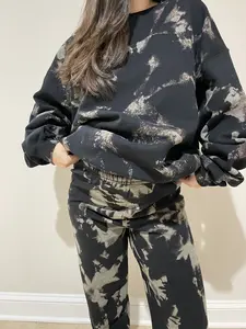 Cozy Hand Bleached Tie Dye Jogger Sweat Set