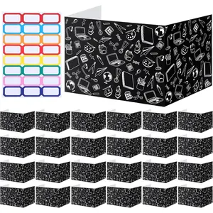24 count  Boards for Student Desk Dividers for Students Cardboard  Folders Classroom Study Carrel Dividers Bulk Folder for Test Reduces Distraction (Black Stationery)