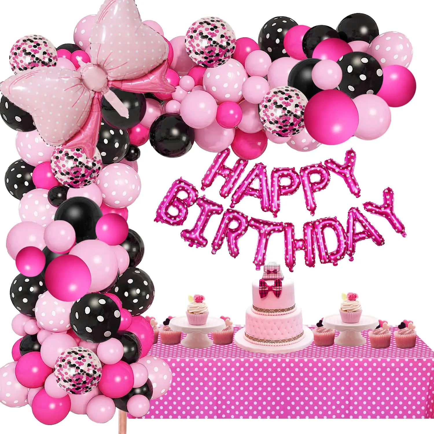 Pink Cartoon Mouse Balloon Garland Kit for Girls Birthday Baby Shower Party Decorations Pink Cartoon Mouse Balloon Garland Kit for Girls Birthday Baby Shower Party Decorations