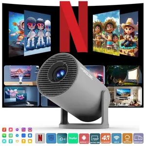 Smart Projector HY300Pro with 4K Decode 290ANSI Lumens Auto Keystone Correction Built-in 5W speaker Dual WiFi6 Wireless BT5.4 Android 11 Native 1280*720P for Home Cinema Portable Movie Theater #SummerWins #DealsForYouDays