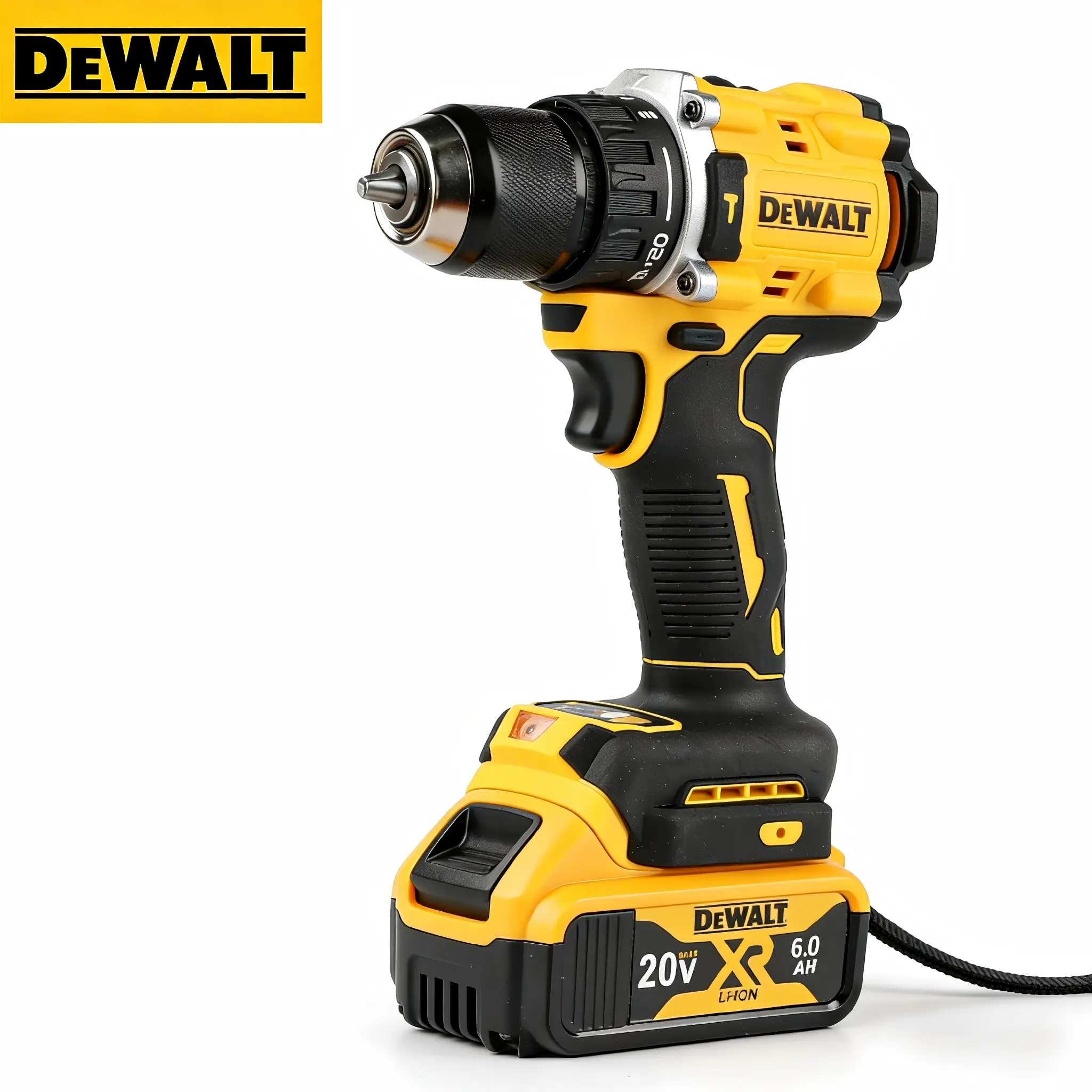 DEWALT DCD805 20V MAX XR Brushless Hammer Power Drill Driver Kit - Cordless Power Tools, High Torque (90Nm), 2-Speed (0-650/0-2000 rpm), 177mm, 3-Mode LED Work Light, 18V/20V MAX XR 6Ah Batteries, 850w, for Home & Professional Use