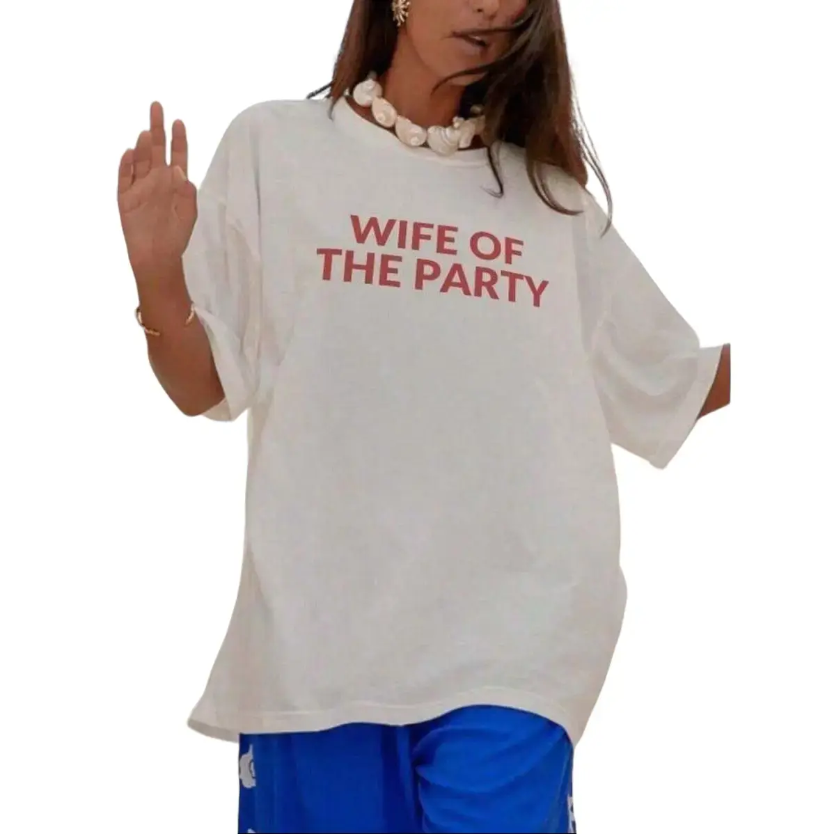 Wife Of The Party TShirt - Bride To Be Gift, Bachelorette Party Tee, Bride Tee, Bride Tribe Funny Casual Top, Women's Vintage Street Style Cotton Breathable T-Shirt