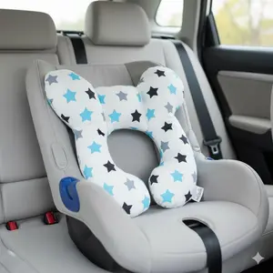 U-Shape Breathable Baby Head Support Pillow for Car Seat & Stroller - Infant Neck Cushion with 3D Mesh, Non-Slip Design, Easy Portable Installation, Newborn Travel Safety Headrest, Car Seat Attachment