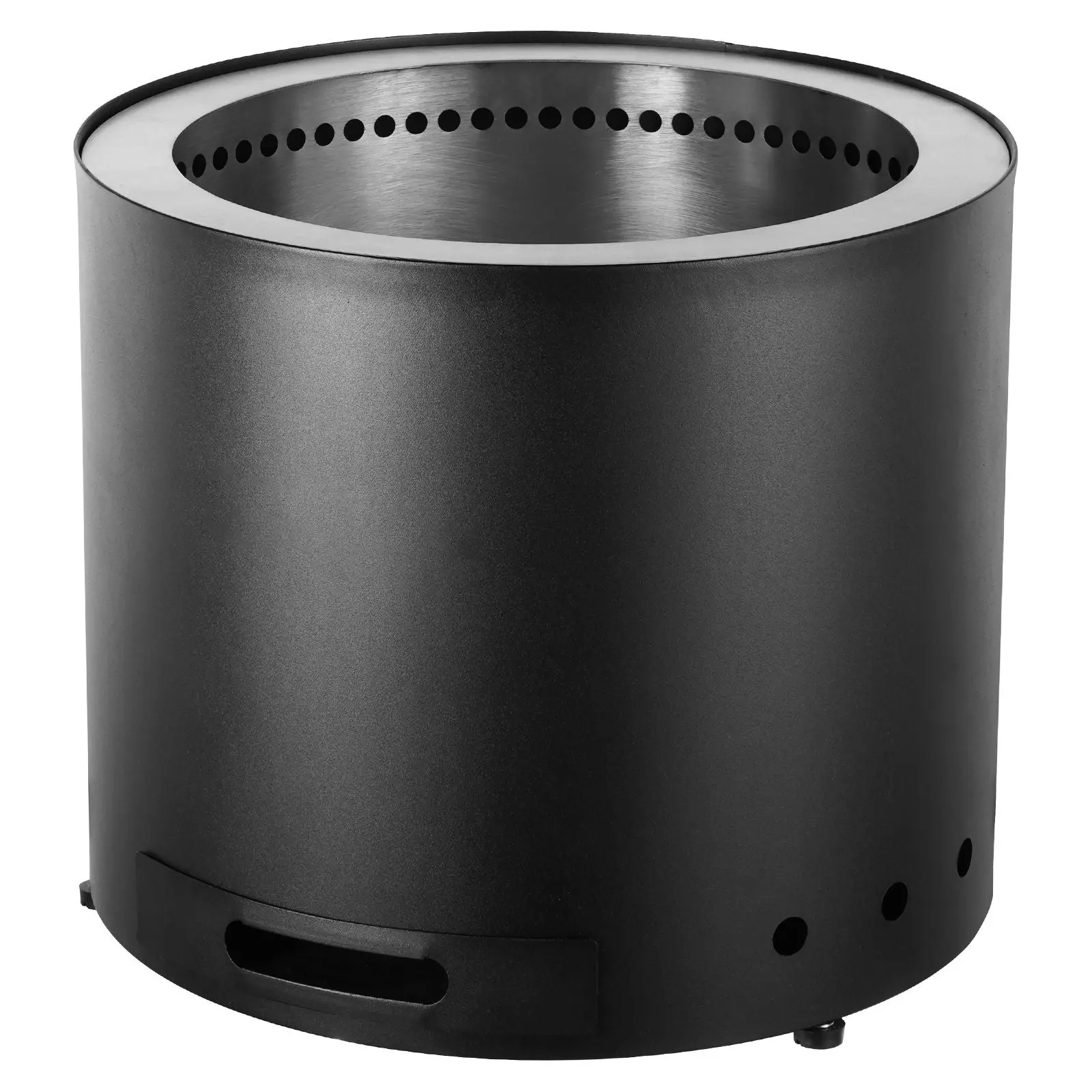 Smokeless Fire Pit Stove Bonfire, H: 12.6 in x Dia: 15 in ,Wood Burning Fireplaces with Removable Ash Pan, SUS430 Stainless Steel inner Portable