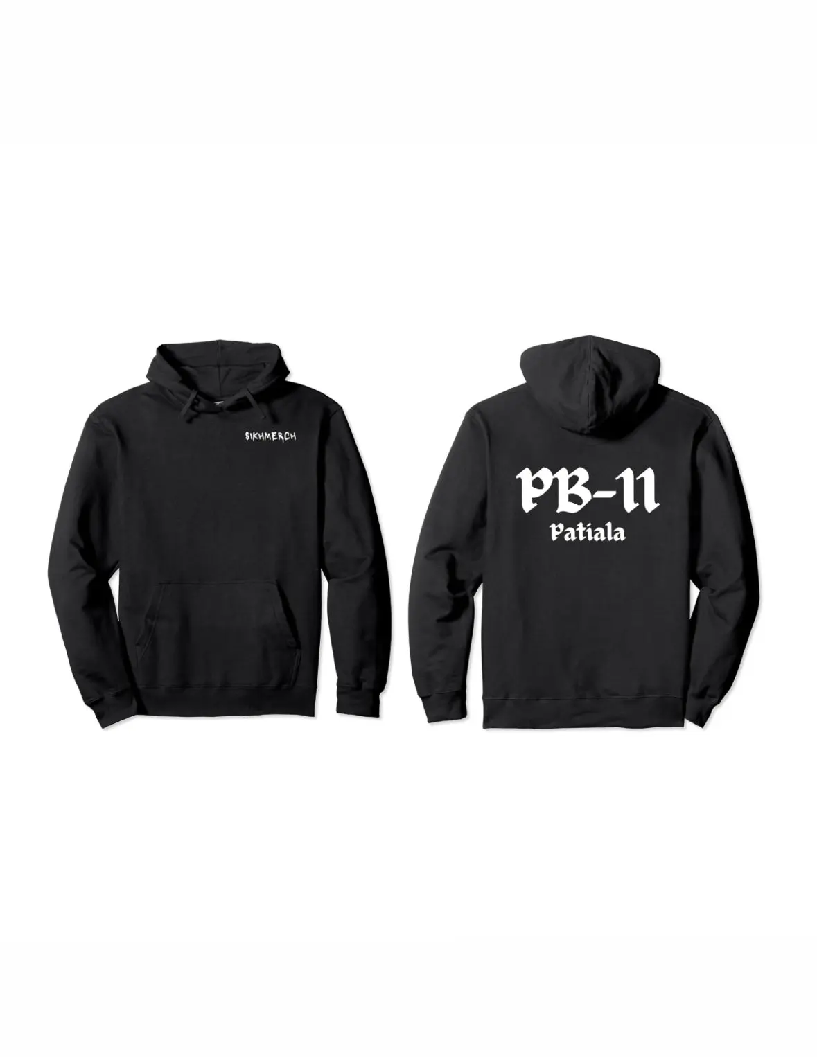Sikhmerch PB-11 Patiala Hoodie Menswear Sleeve Classic Hem