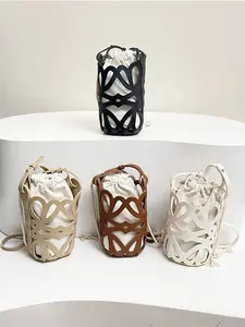 Women's Crossbody Bag, Basket Bag, Leather Mini Pouch, Drawstring Bag, Cute Fashionable Mini Bag, Phone Shoulder Bag, Single Strap Bag