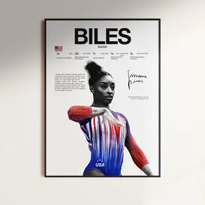 Simone Biles Poster, Gymnastics Wall Print, Gymnast , Champion Gymnast Print, Sports Room Decor, Olympics Gymnastics Gift