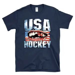 USA Hockey 2026 Gold Medal Champions Shirt and Sweatshirt, Bloody Teeth Graphic Unisex Fan Apparel