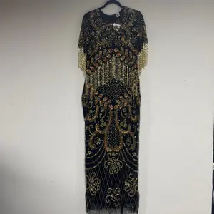 1XL Luxury Long Beaded Dress for Rich Auntie Women's Wear High Class Sequin & Beaded Design Casual Formal Party Womenswear Workwear