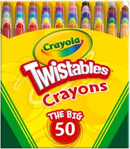 Mini Twistables Crayons 50ct - Crayons for Kids, Arts & Crafts Supplies, Toddler Crayons for Coloring Books, Gifts for Kids
