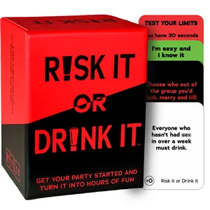 Risky Games Risk It or Drink It Game - Original Edition | Interactive Party Card Game for Adults | Social Icebreaker Drinking Game | Fun, Fast-Paced, Group Play