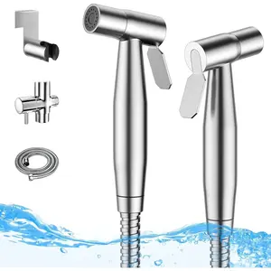 Modern Handheld Bidet Sprayer Stainless Steel Adjustable Pressure Faucet Hose Attachment for Bathroom Diaper Cleaning Summer Essential cloth toilet baby wash