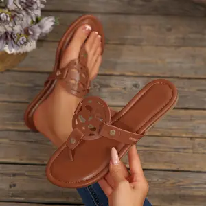 Womens Flat Sandals Flip Flops Casual Slip on Comfortable Thong Non-Slip Beach Sandals for Women Dressy