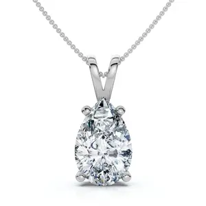 4Ct Solitaire Diamond Pendant Lab Grown 14k Gold