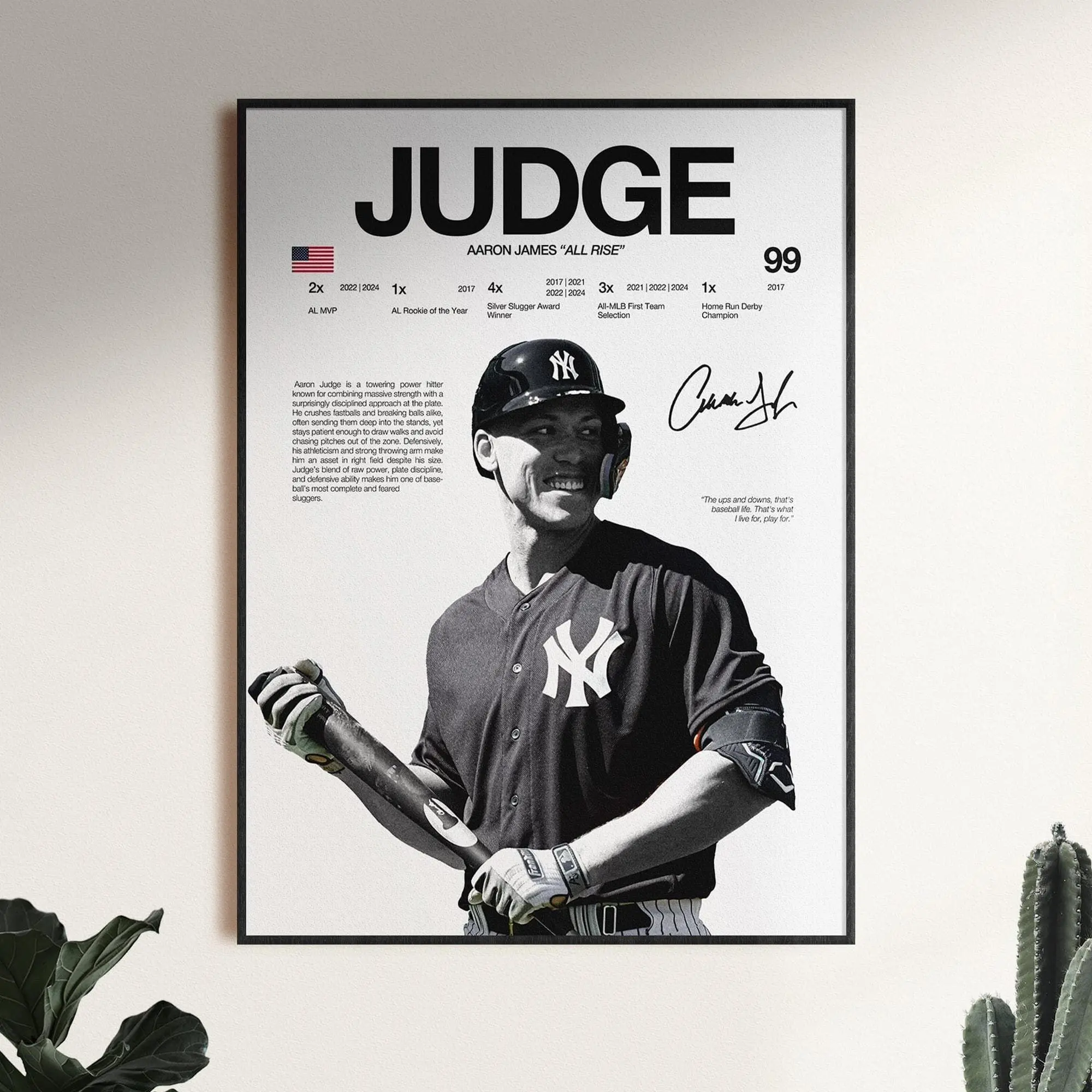Aaron Judge Poster, MLB Wall Print, New York Wall Print, Baseball Digital Download, MLB Athlete Print, Baseball Room Gift