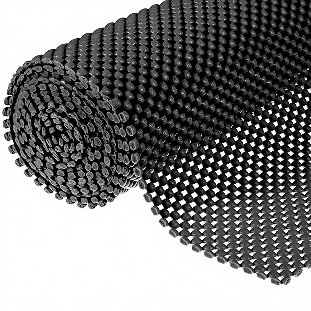 Flexible Rubber Non-Slip Drawer Liner, Black Easy-Cutting Washable Protective Mat for Home/Kitchen Drawers, Cabinets, Shelves