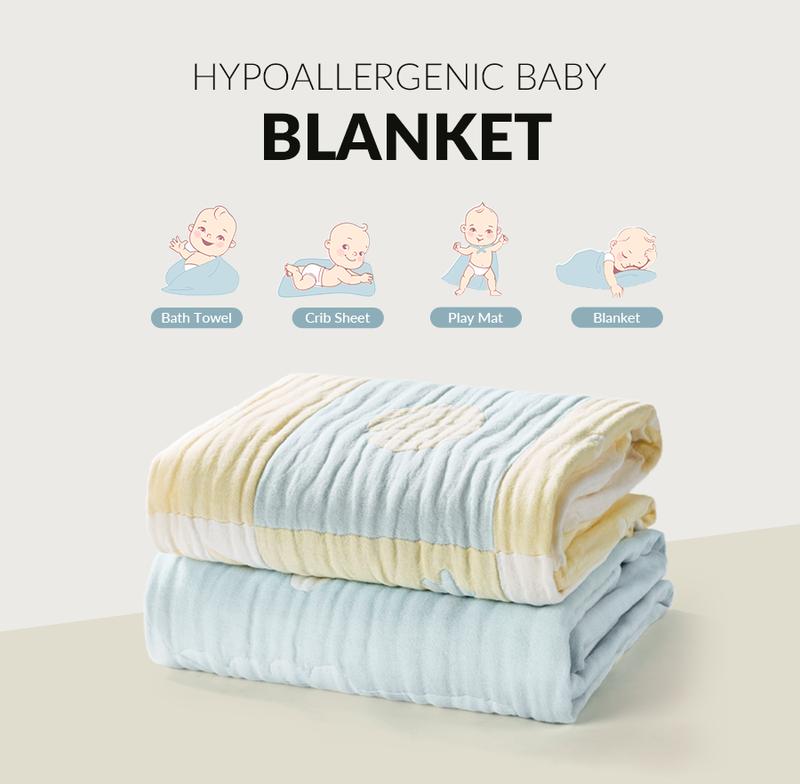 Hulala Hypoallergenic Versatile Soft Baby Blanket, Moisture-Wicking Breathable Blanket, Soft Gentle Delicate Touch, Hypoallergenic Baby Safe, Washable Jacquard Patterns, Versatile Multi-Purpose Use, Charming Practical Gift