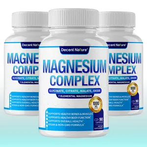 3/2/1 Bottles Magnesium Complex 1000mg, 7 Types Elemental Magnesium, 90 Vegan Capsules Each, USA Made