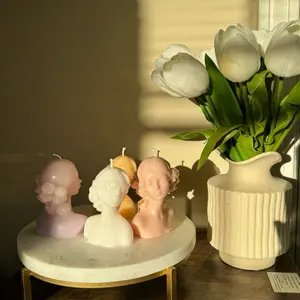 Flower Girl Candle Cozy Decor Decoration Floral Gift Light Ornaments Scented Scent Lavender Bedroom Sleep-helping Smokless