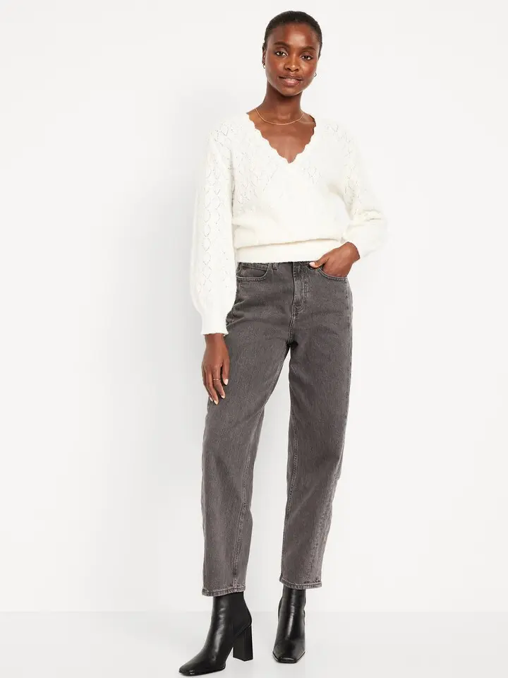 Old Navy Women's High-Waisted Barrel Ankle Jeans