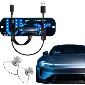 (Blue) LED Light Sign for Car, Taxi Sign Light Windshield Led Sign Car LED Decal with Suction Cups USB Plug for Cars, Trucks, SUVsDriver Accessories for carBumper Stickers