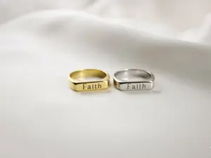 Personalized Custom Engraved Name or Initial Ring for Men & Women