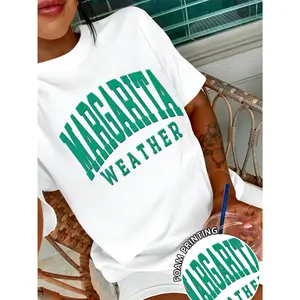 DrmWander Women's T-Shirt, Casual Street Style Graphic Short Sleeve T-Shirt, Cute Summer Top, Women's Trendy Y2K Graphic Tee, Soft Cotton Casual Streetwear Outfit