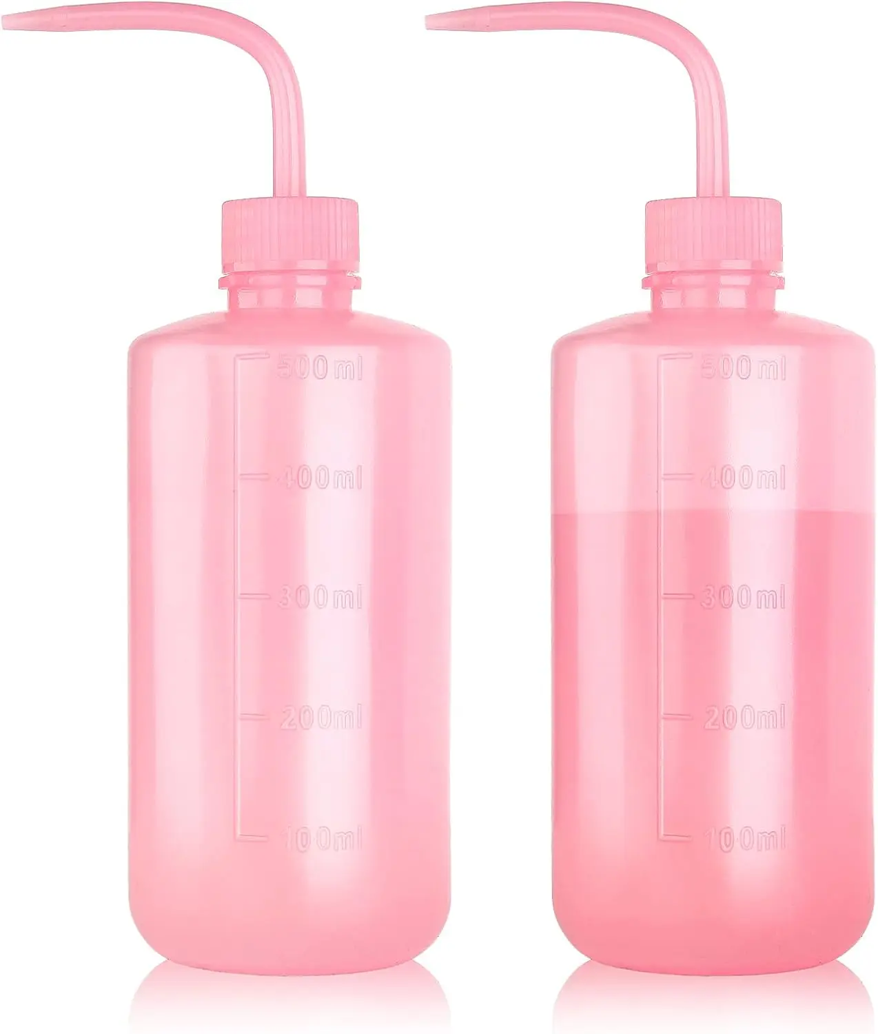 Blush Pink 2-Pack 500ml Plastic Flexible Squeeze Canister Bottles, Leak-Proof Cap, Narrow Tip Controls, Lab Wash Bottles for Plant Watering, Succulent Watering, Plant Nutrient Solution Application
