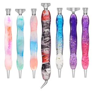 8Pcs/Set Diamond Art Painting Pen, 1 Count Diamond Painting Pen with 1 Box Wax & 6pcs Metal Replaceable Tip, DIY Diamond Arts Gradient Colorful Painting Tool for Home School Office, Christmas Gift, Mother's Day Gift, Gift for Mom
