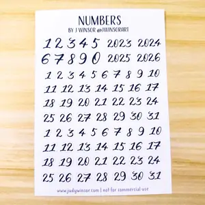 Numbers Planner Sticker Sheet Bujo Bullet Journal