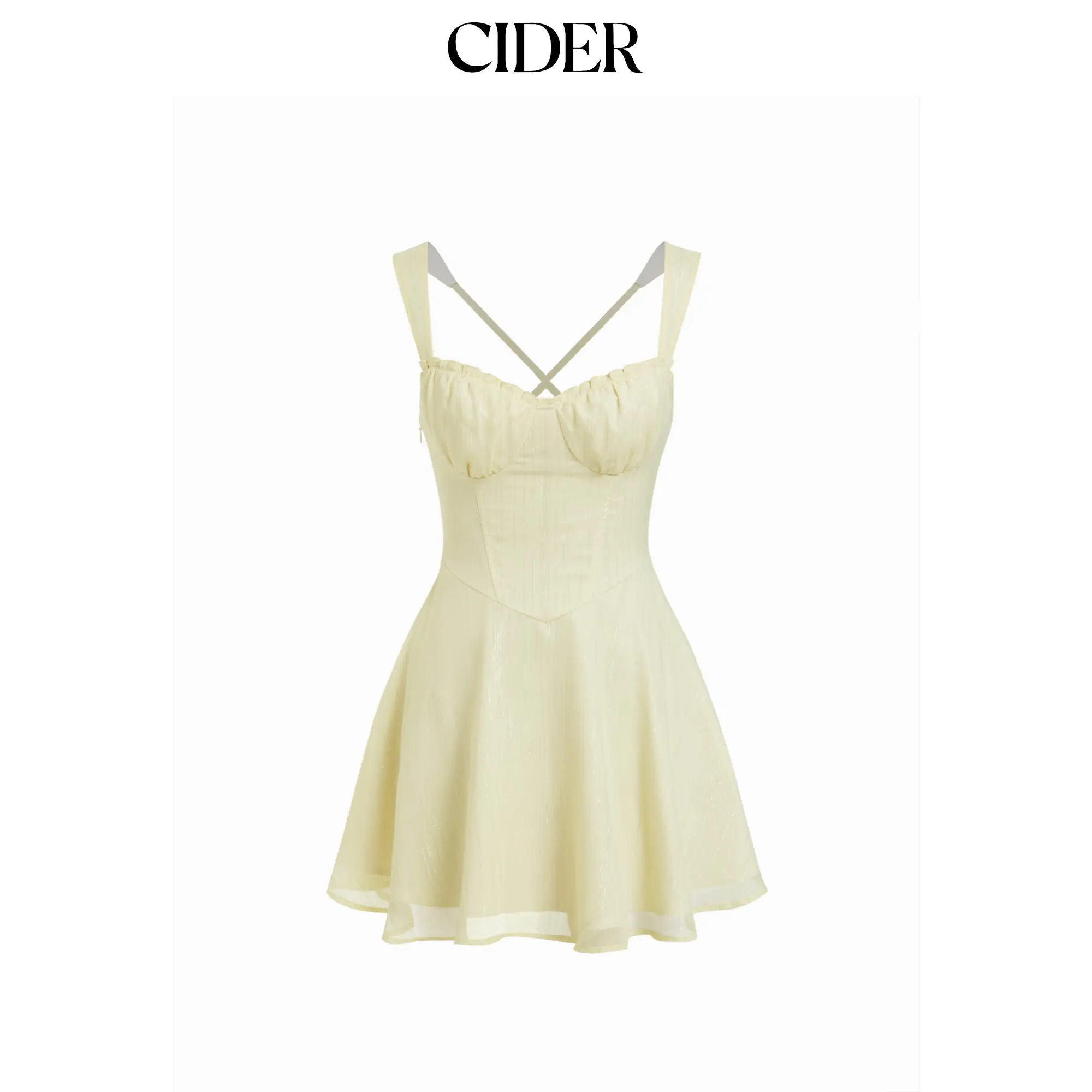 Cider Shimmer Chiffon Sweetheart A-line Mini Dress