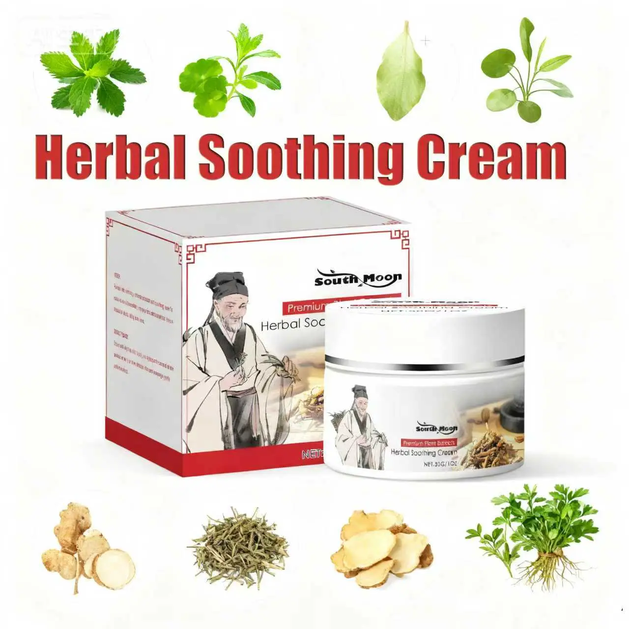 Soothing Itch Relief Body Cream for Eczema & Psoriasis, Plant-Based Herbal Daily Balm for Mosquito Bites & Dry Sensitive Skin, 30g Cosmetic for Adults