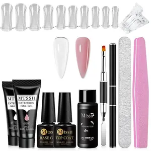 MTSSII Extension Nail Gel Set 10pcs, Professional Poly Gel Nails Kit for Beginners, Quick Extended Hard Gel Gel and Clear Nail Polish, Polygel Nail Kit