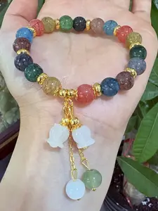 Trendy Seven-Color Candy Bead Bracelet, Stylish Round Pearl Necklace, Perfect Gift for Best Friends, Wholesale Jewelry Collection