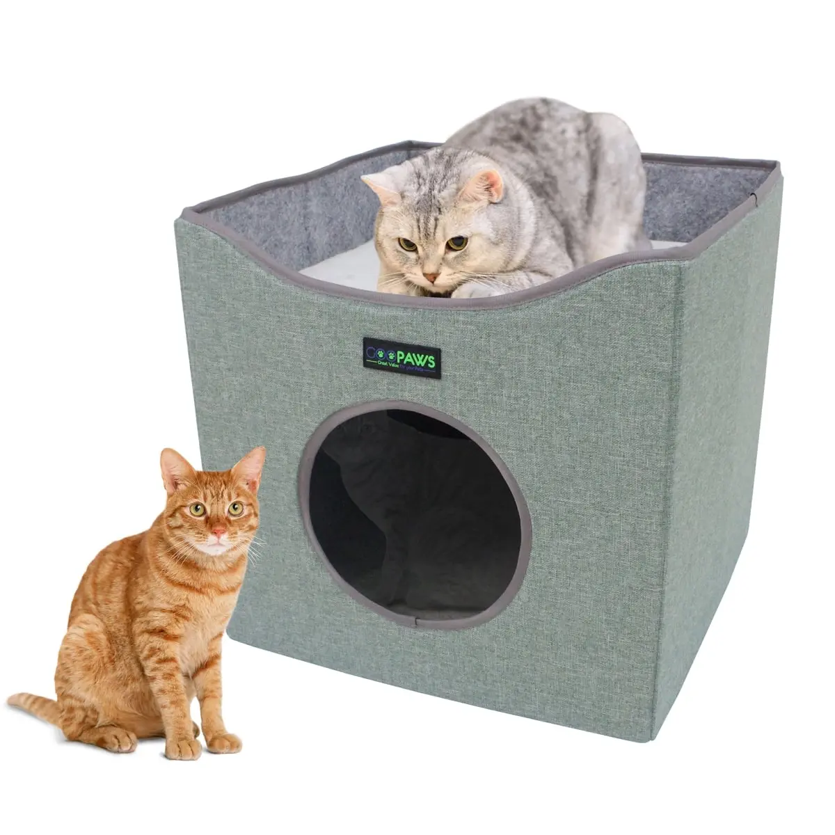 212 Main CCD-3915GN 15.5 in. Cat Condo, Sage Green, Small, Two