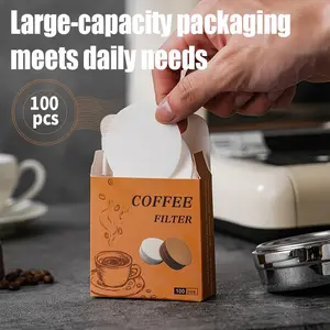 100 Pcs Coffee Paper Filter for Espresso Coffee Maker, 51/53/58mm Unbleached Espresso Filter Puck Screen Portafilter Paper, Perfect Fit Filters
