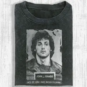 RAMBO FIRST BLOOD Printed Design Unisex Oversized Crew neck T-Shirt & Sweatshirt,High-Quality Print,Casual Comfort Breathable Long Sleeve for Streetwear Fashion Men and Women's Top Daily Wear 091603 Y