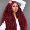 99j Burgundy Lace Front Wigs Human Hair wig 13x6 Deep Wave HD Lace Front Wigs Pre Plucked with Baby Hair 180 Density Glueless Wet and Wavy Red Wine Colored Wigs Human Hair for Women SummerVibes