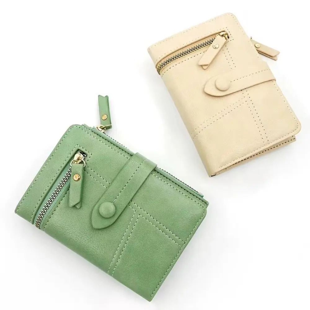 Women’s Minimalist Chic Plain PU Leather Casual Multi-Card Clutch Wallet (2026 Collection) - Multiple Slots, Compact, Portable, Durable, Reliable, 8 Colors (Wine Red, Pale Pink, Brown, Light Blue, Rice White, Light Green, Black) for Travel, Outdoor Use