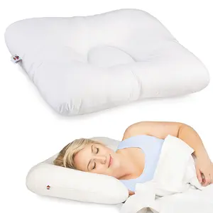 Core Products D-Core Cervical Neck Pillow - Extra Firm Orthopedic Support for Neck Discomfort, Back Sleepers, Dual Neck Rolls, Cervical Alignment, Standard Full Size, Assembled in USA