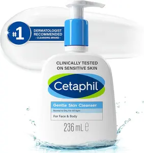 Cetaphil Gentle Skin Cleanser, 236ml, Niacinamide & Glycerin, Soap Free Cleansing Facial - Moisture, Hydrate