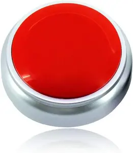Sound Button- 30 Seconds Custom Recordable Talking Button-Record & Playback Your Own Message-Quality Voice Sound Recorder-Answer Buzzer (RED+Sliver)
