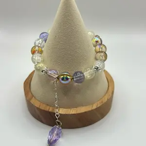 Clear Glass Head Bracelet with Chains Accessories, Featuring Colorful Glass Beads, Ideal for Fashion and Personal Use
