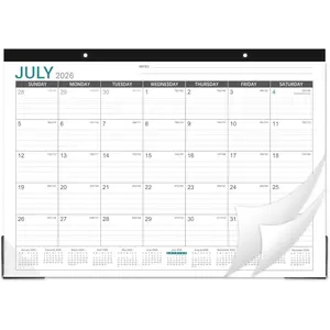 2026-2027 Desk Calendar - Desk Calendar 2026-2027, 17"x12" Desktop Calendar, Jul. 2026 - Dec. 2027, Corner Protectors, Large Ruled Blocks