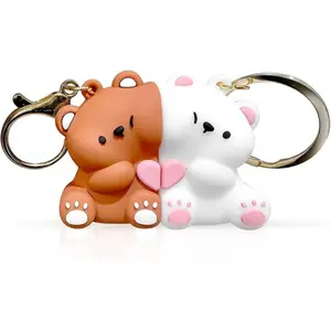 Matching Bear Couple Keychains, Cute Couples Gift for Him and Her, Valentine’s Day Birthday Gift