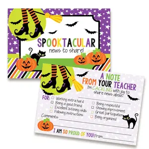 Halloween Teacher Mail Postcards - Spooky Fun for Classroom - 30 Pack - 4x6 Inches - Professionally Printed on 14pt Cardstock - Made in USA - Easy to Use for Notes & Addresses